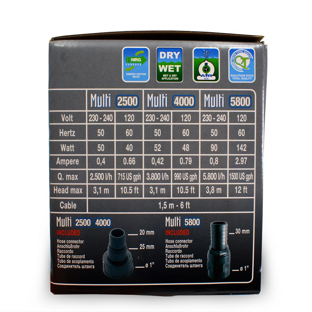 Multi Quiet 5800 Water Pump (1500 GPH) - Sicce - SaltwaterAquarium.com