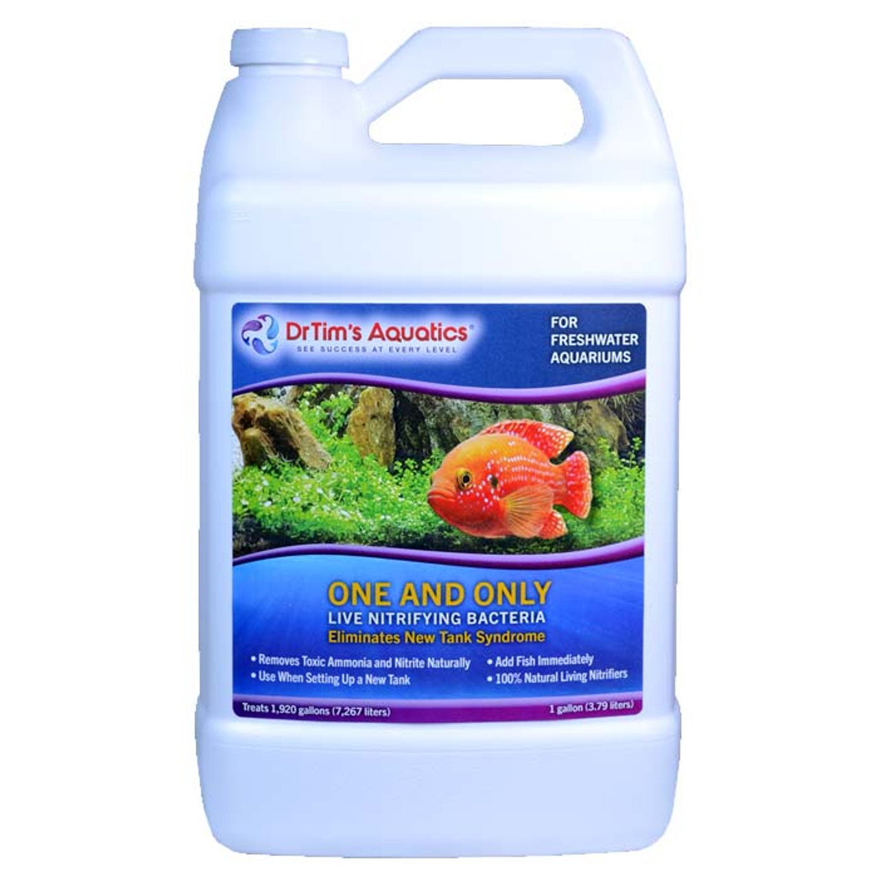 Dr Tim's Aquatics | One & Only Freshwater Live Nitrifying Bacteria (128 oz) 1920 Gallons - Saltwater Aquarium