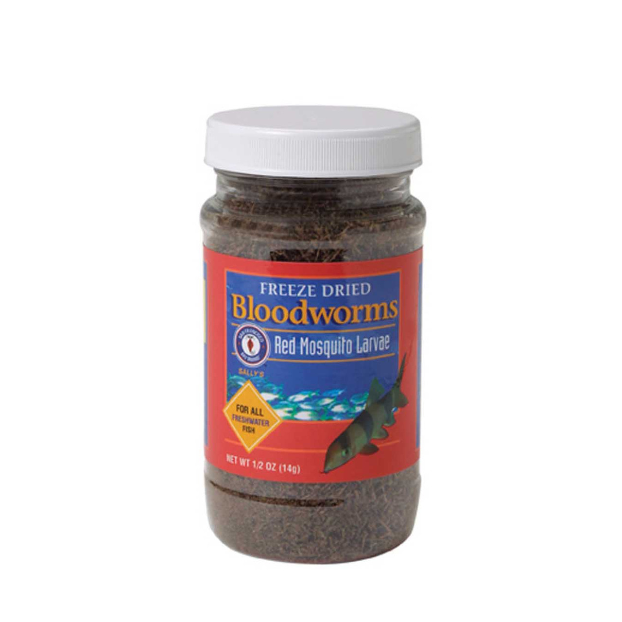 Freeze Dried Bloodworms Fish Food (0.5 oz) - San Francisco Bay Brand 