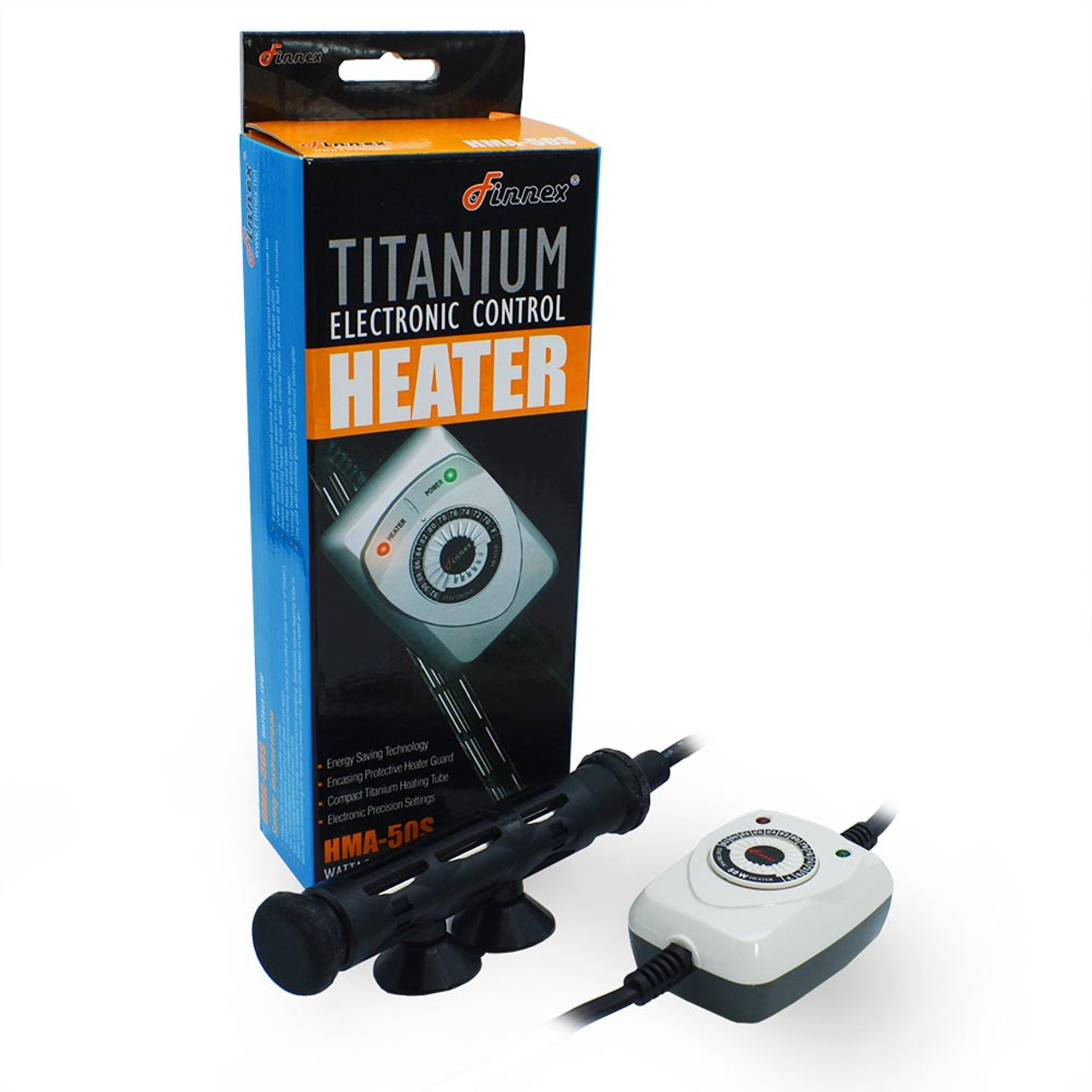 HMA 50 Watt Titanium Heater w/Controller (10-20 Gallon) - Finnex