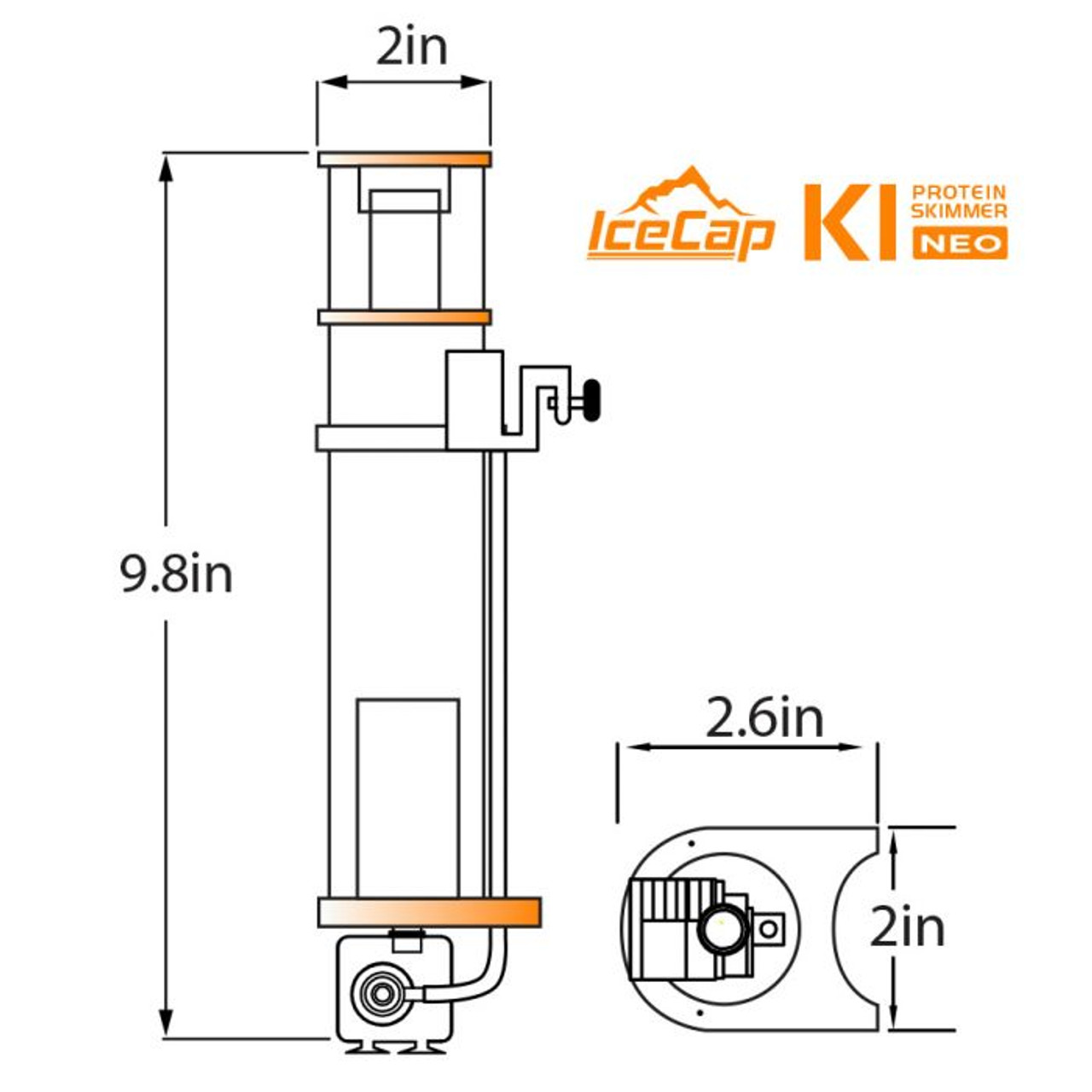 IceCap AIO 120 All-In-One Aquarium Protein Skimmer - Fish and