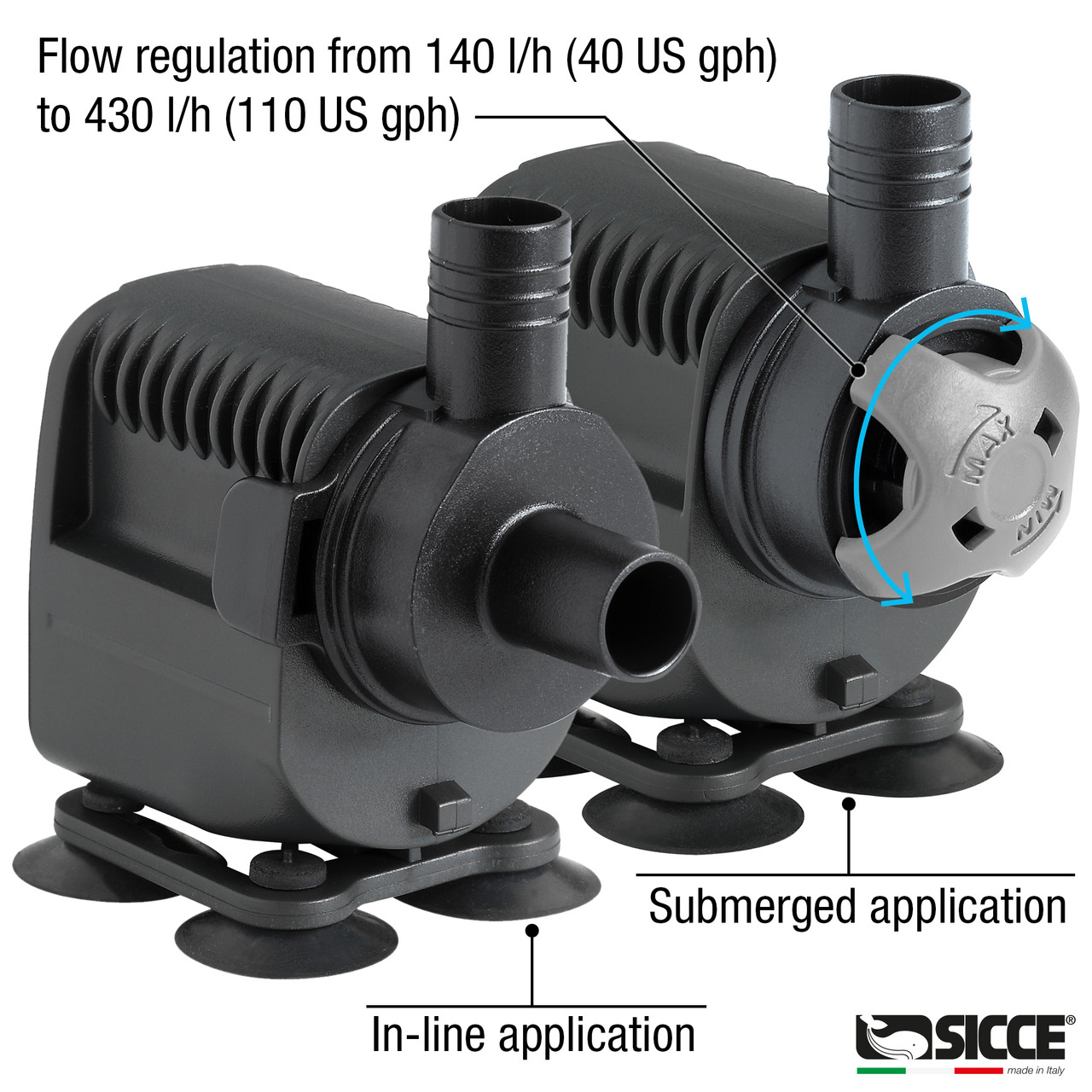 nana Sine Wave DC Pump コンパクトポンプ Syncra Nano Pump 110 gph - Sicce - SaltwaterAquarium.com