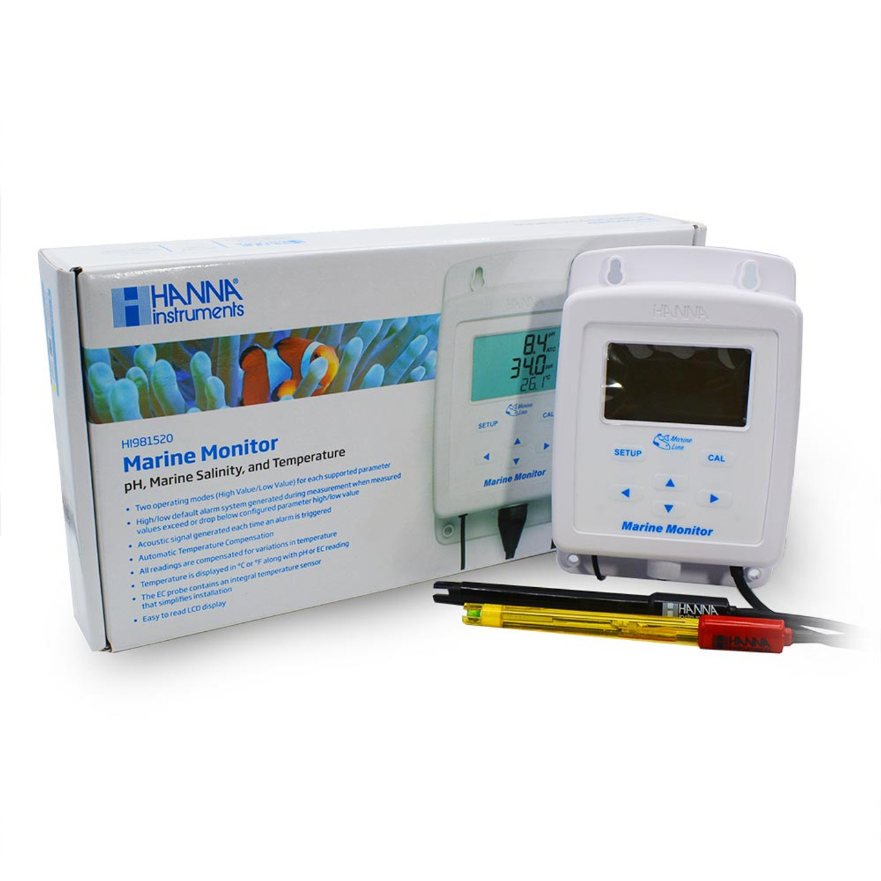HI981520 Hanna Marine Monitor pH, Marine Salinity, Temperature - Hanna  Instruments 