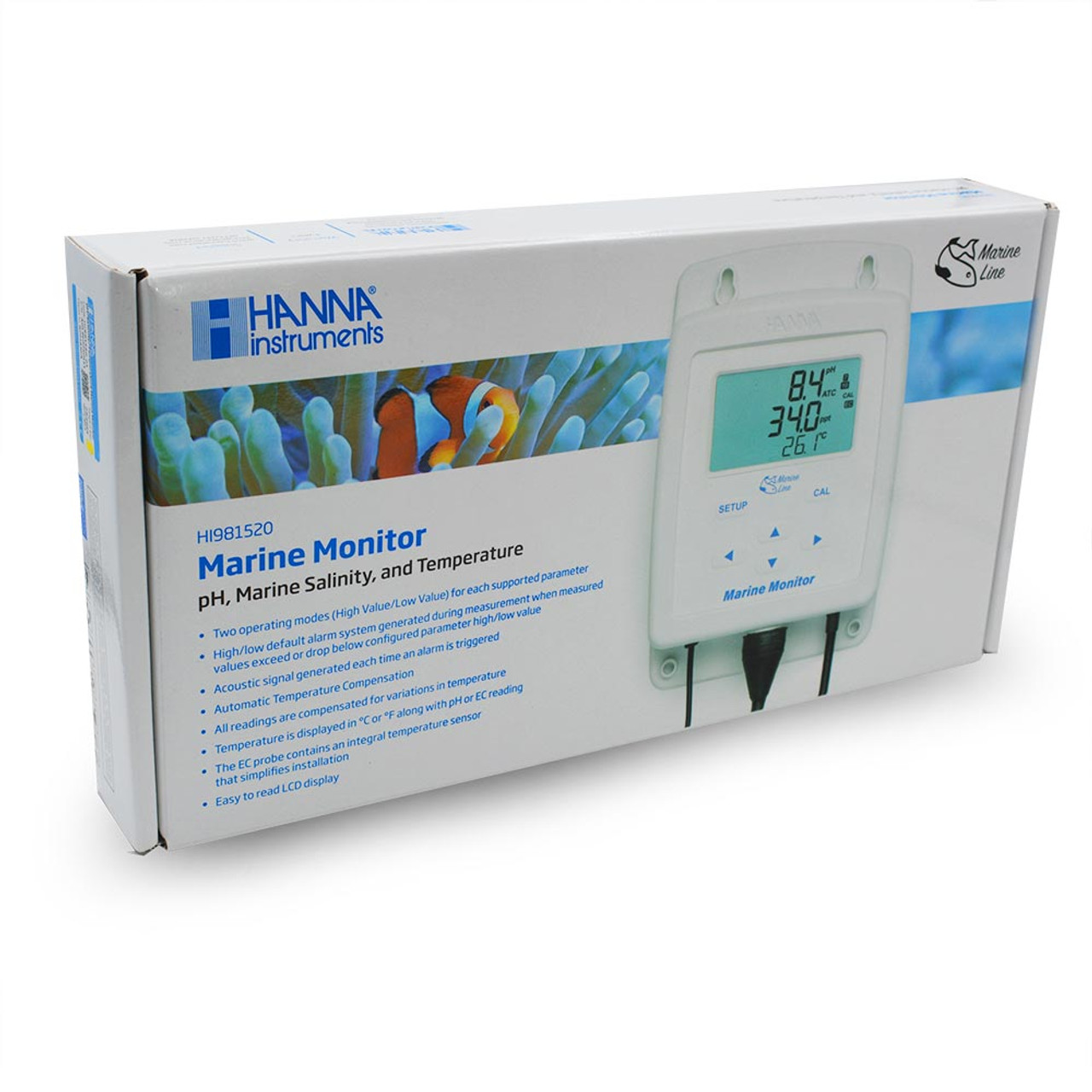 HI981520 Hanna Marine Monitor pH, Marine Salinity, Temperature 