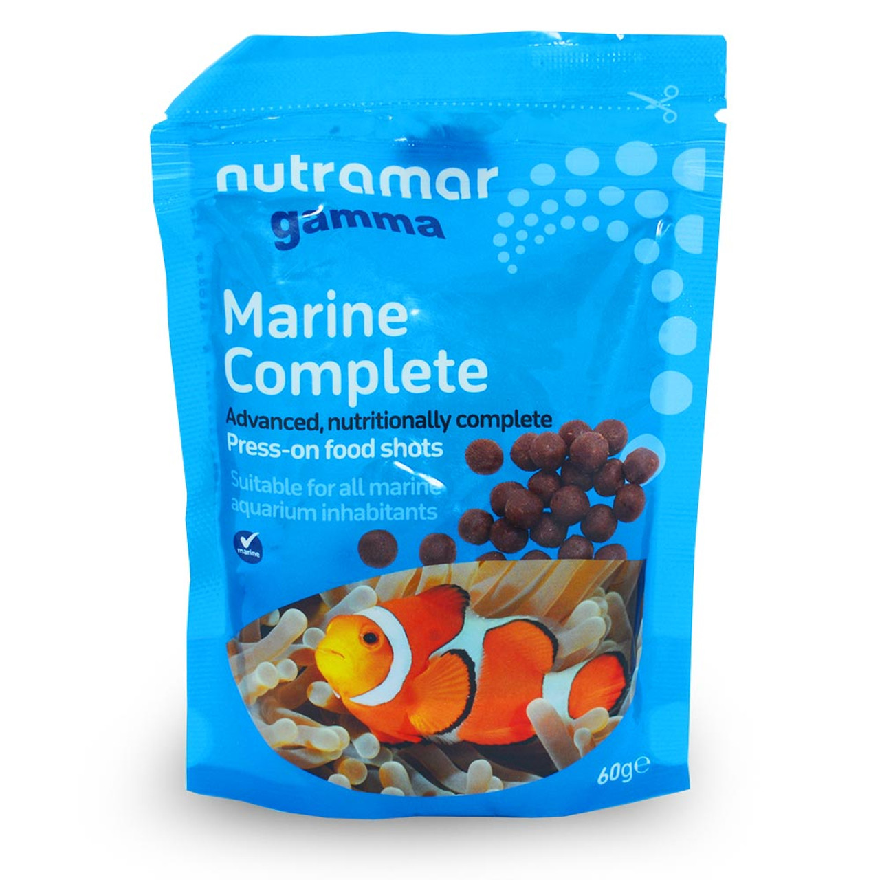 Marine - Press On Food Shots (60g) - Nutramar - SaltwaterAquarium.com