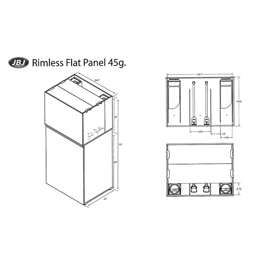 JBJ Rimless Flat Panel 45