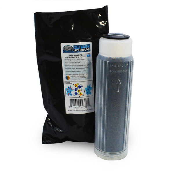 Bulk Deionization Resin Mixed Bed Full 10" Refillable Cartridge (Color Indicating) - SaltwaterAquarium