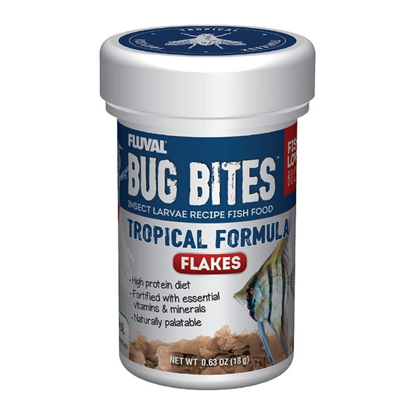 (SAMPLE) Bug Bites Tropical Flakes Insect Larvae Recipe Fish Food (0.42 oz) - Fluval