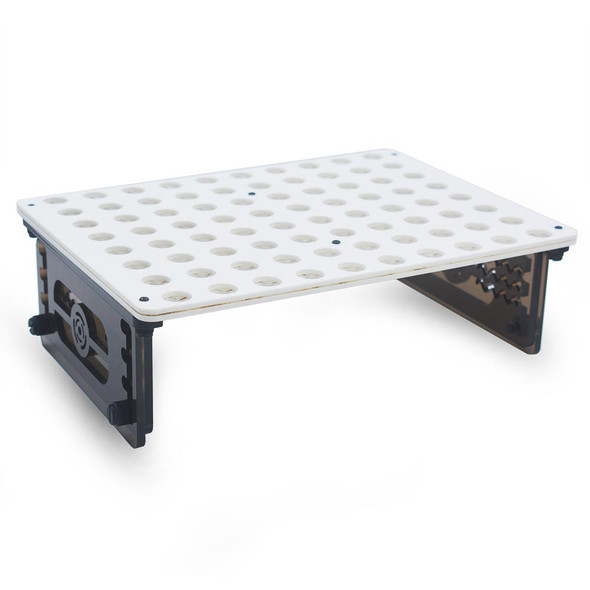 80 Hole Adjustable Frag Rack and Stand, White w/Frag Lock - PNW Customs