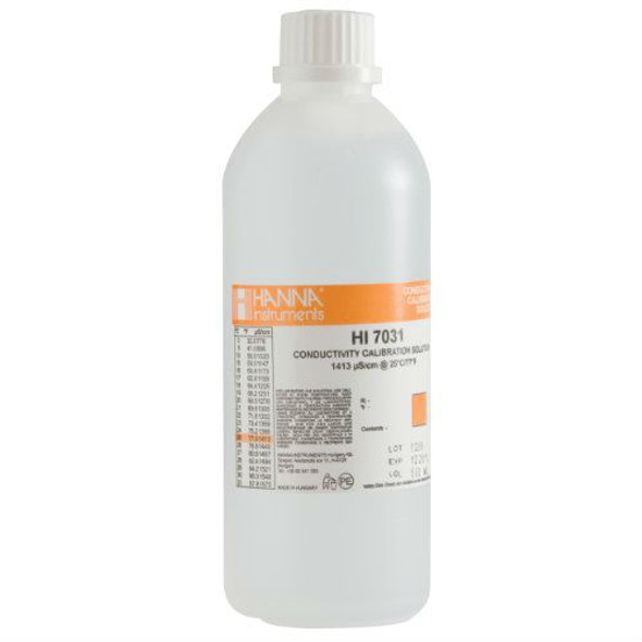 HI7031L/C 1413 µS/cm Conductivity Standard (500 ml) Bottle - Hanna Instruments