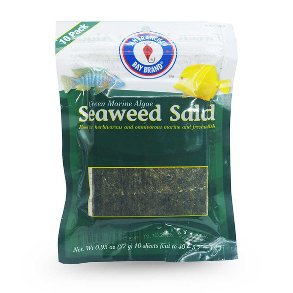 Green Seaweed Salad (10 Pack) Dried Marine Algae Fish Food 26g  - San Francisco Bay Brand