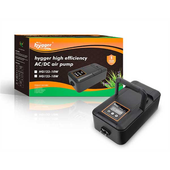 High Efficiency AC/DC Rechargeable Aquarium Air Pump (HG123-18W) - Hygger