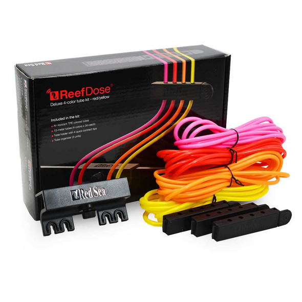 (OPEN BOX) ReefDose Deluxe 4-Color Tube Kit (Red/Yellow) - Red Sea
