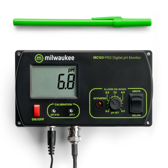 (OPEN BOX) MC120 PH Monitor w/Probe & Mounting Kit - Milwaukee Instruments