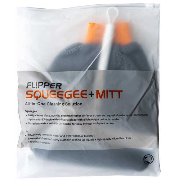 Aquarium Glass Cleaning Mitt + Squeegee Set - Flipper