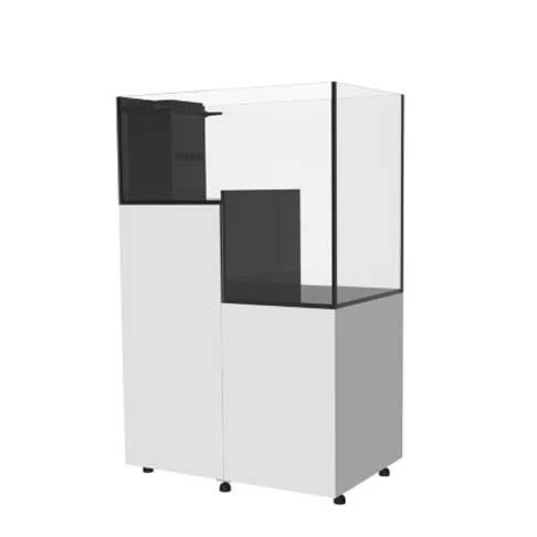 84 Gallon Peninsula Drop Off Aquarium  w/ White Stand - Fiji Cube