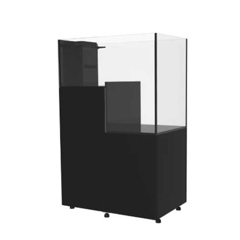 84 Gallon Peninsula Drop Off Aquarium  w/ Black Stand - Fiji Cube