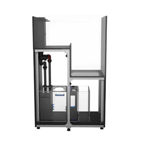 84 Gallon Peninsula Drop Off Aquarium  w/ Black Stand - Full Package - Fiji Cube