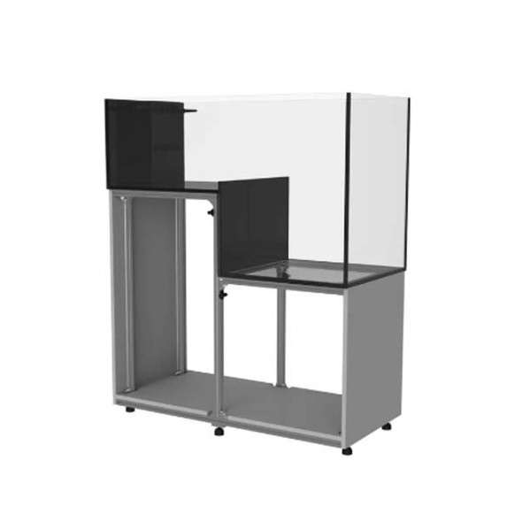 112 Gallon Peninsula Drop Off Aquarium  w/ White Stand - Fiji Cube