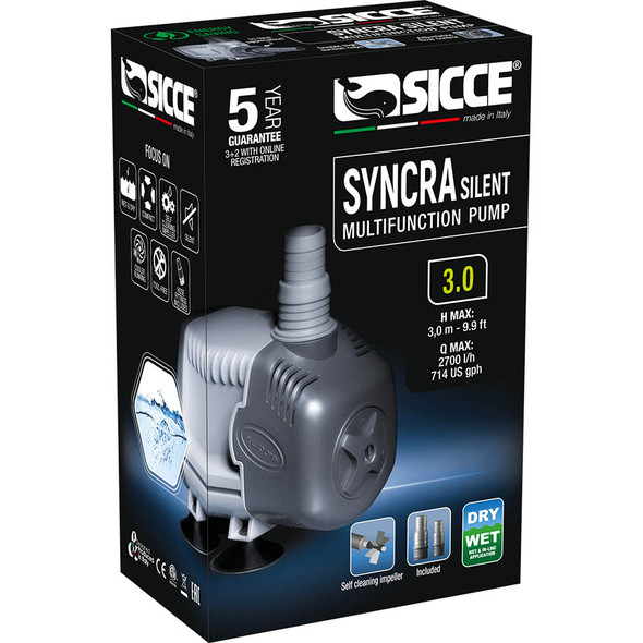 (OPEN BOX) Syncra Silent Water Pump 3.0 (714 gph) 9.9 ft. Head - Sicce