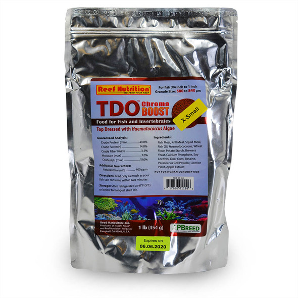(EXPIRED 11/25) TDO-C1 Extra-Small Chroma Boost Fish Food (16 oz) - Reef Nutrition