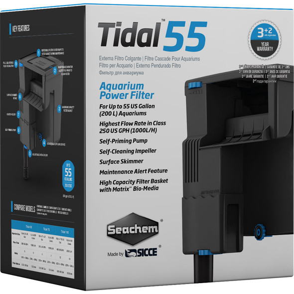 (USED) Tidal 55 HOB Power Filter (Up to 55 Gal) - Seachem