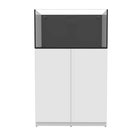 48 Gallon Shallow External Overflow Rimless Nano Tank w/ White Stand (Full Package) - Fiji Cube