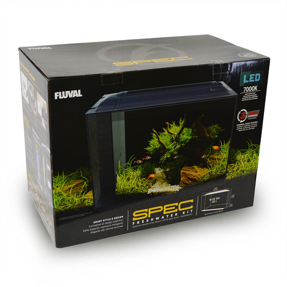 (OPEN BOX) Spec V 16 Gallon Freshwater Aquarium Kit (21.8" x 17.5" x 11.5") Black - Fluval