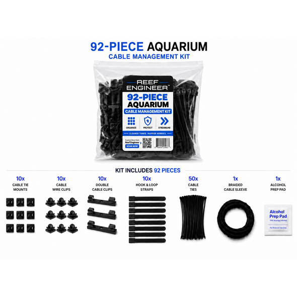 Reef Engineer 92-Piece Aquarium Cable Management Kit - FishScooper
