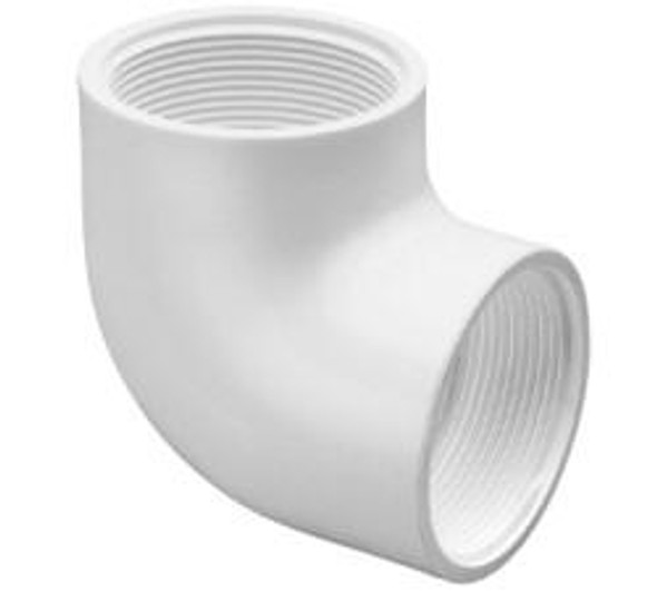 Schedule 40 PVC Elbow 1" Thread x Thread White