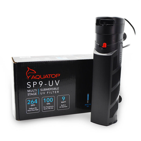 Adjustable Flow Submersible UV Filter SP9UV (9 Watt) - AquaTop