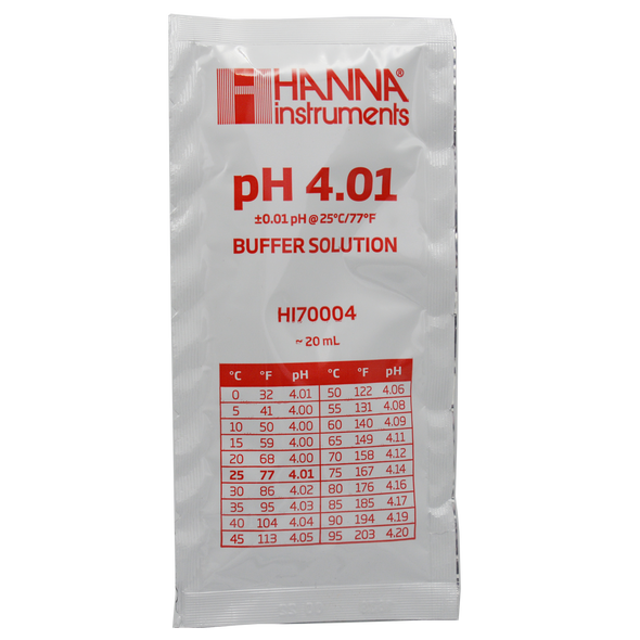 pH 4.01 Calibration Buffer 20 ml (Single Pack) - Hanna Instruments