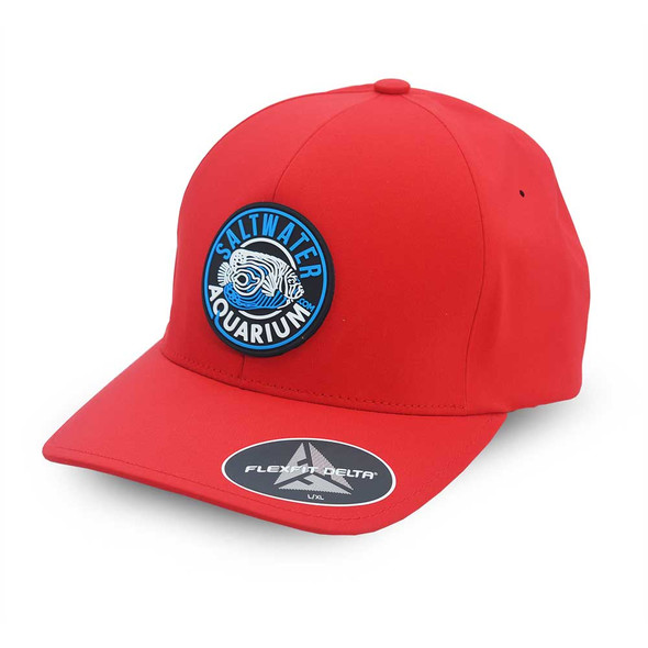 Red Rubber Patch FlexFit Hat (L/XL) - SaltwaterAquarium.com