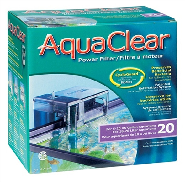 Hagen Aquaclear Hang On Power Filter 20 (up to 20 Gal) - Fluval