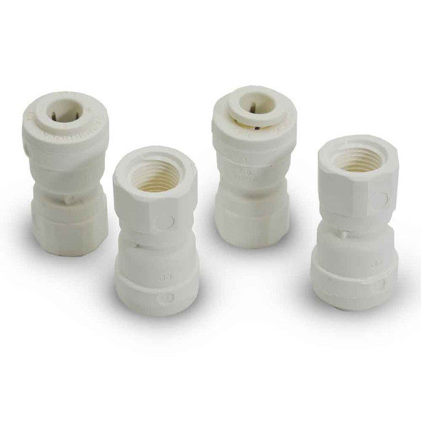 4 PACK - 1/4" x 1/8" nptf Female Adapter WHITE (Apex DOS Fitting) - Mur lok