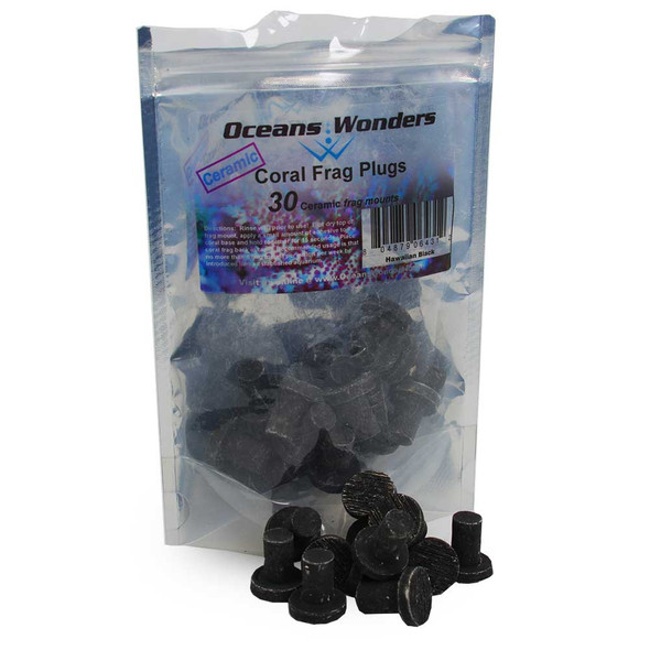 Hawaiian Black Ceramic 3/4" Coral Frag Plugs (30 pc) - Oceans Wonders