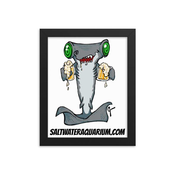 Hammerhead Getting Hammered Framed Photo Paper Poster