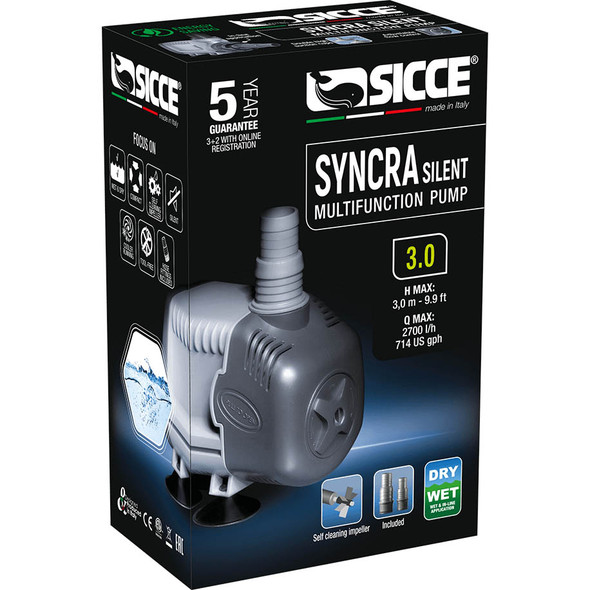 Syncra Silent Water Pump 3.0 (714 gph) 9.9 ft. Head - Sicce