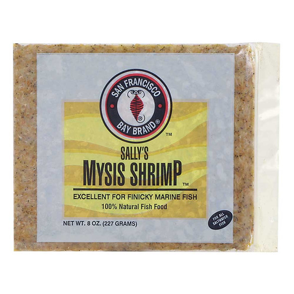 Sally's Frozen Mysis Shrimp Fish Food Flat Pack (8 oz) - San Francisco Bay Brand