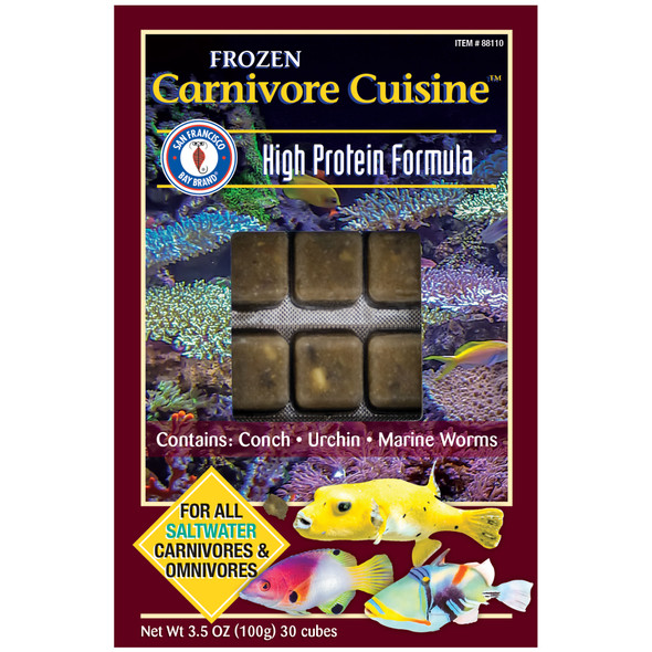 Frozen Carnivore Cuisine Fish Food (30 cubes, 3.5 oz) - San Francisco Bay Brand