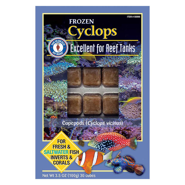 Frozen Cyclops Fish Food (30 cubes, 3.5 oz) - San Francisco Bay Brand