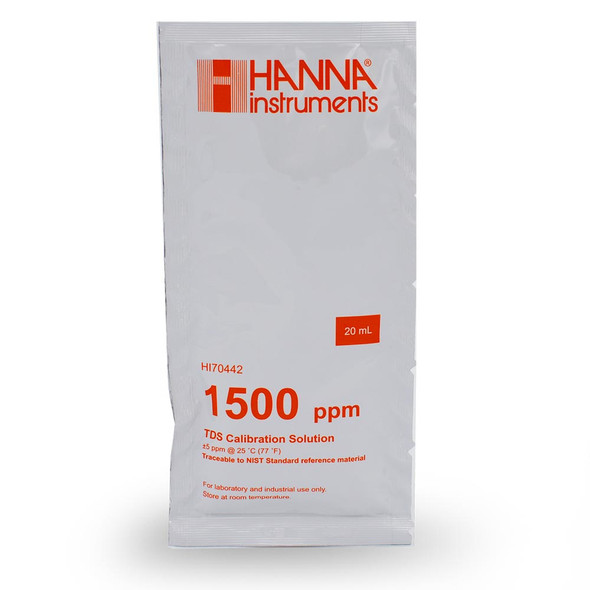 HI70442P 1500 mg/L (ppm) TDS Calibration Solution 20 mL (Single Pack) - Hanna Instruments