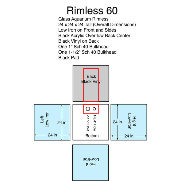 GlassCages Rimless Series 60 Gallon Tank & Stand (Build to Order) - Glass Cages