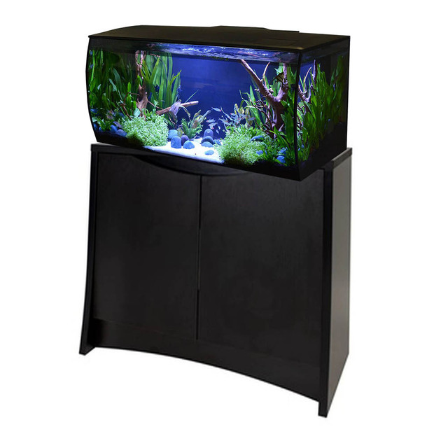 Complete Fluval Aquarium Kit w/Stand Saltwater Flex 32.5 Gallon Black