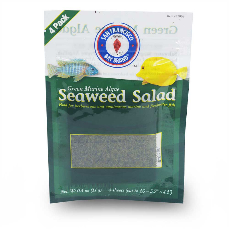 Green Seaweed Salad (4 Pack) Dried Marine Algae Fish Food 12g  - San Francisco Bay Brand