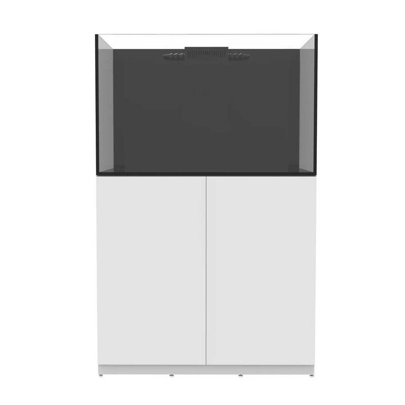 81 Gallon Internal Middle Rimless Tank w/ White Stand - Fiji Cube