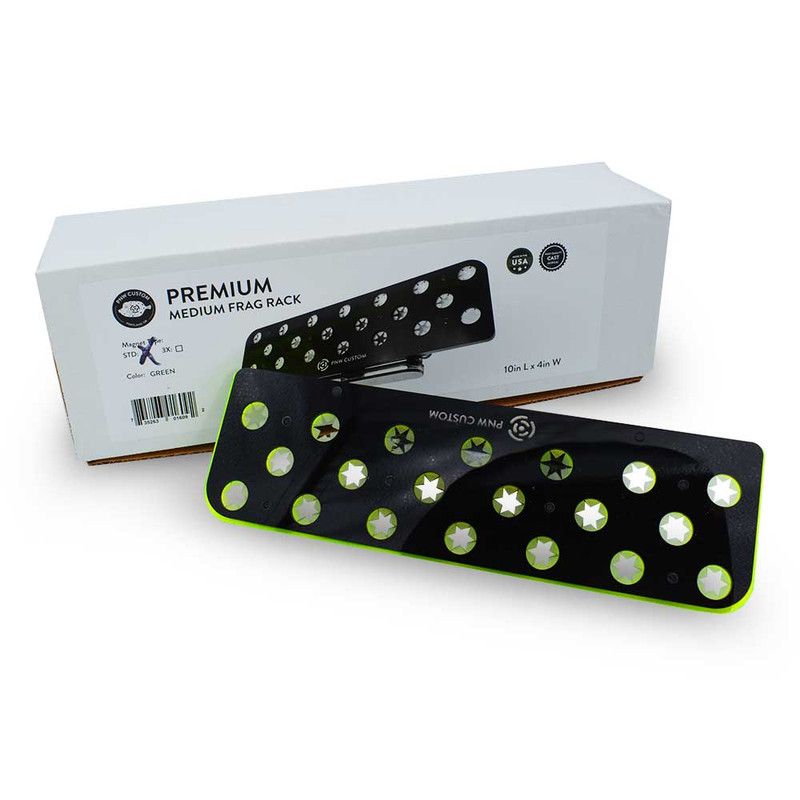 (OPEN BOX) 20 Hole Premium Medium Frag Rack (3/4" Glass) Green w/Frag Lock & Reinforced Magnets - PNW Customs