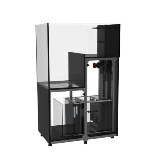 84 Gallon Peninsula Drop Off Aquarium  w/ Black Stand - Full Package - Fiji Cube