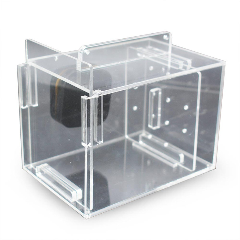 (OPEN BOX) SaltwaterAquarium Small Acrylic Fish & Pest Trap 6" x 4" x 4" for Aquarium | Acclimation Isolation Box Fish Tank Breeding Box 