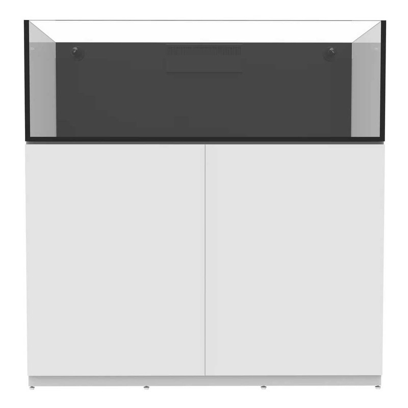 76 Gallon Shallow External Overflow Rimless Tank w/ White Stand (Full Package) - Fiji Cube